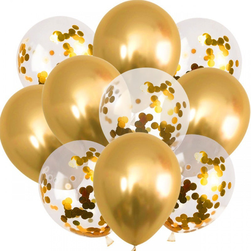 20 10Pcs 12inch Metallic Balloons Gold Confetti Balloons Chr