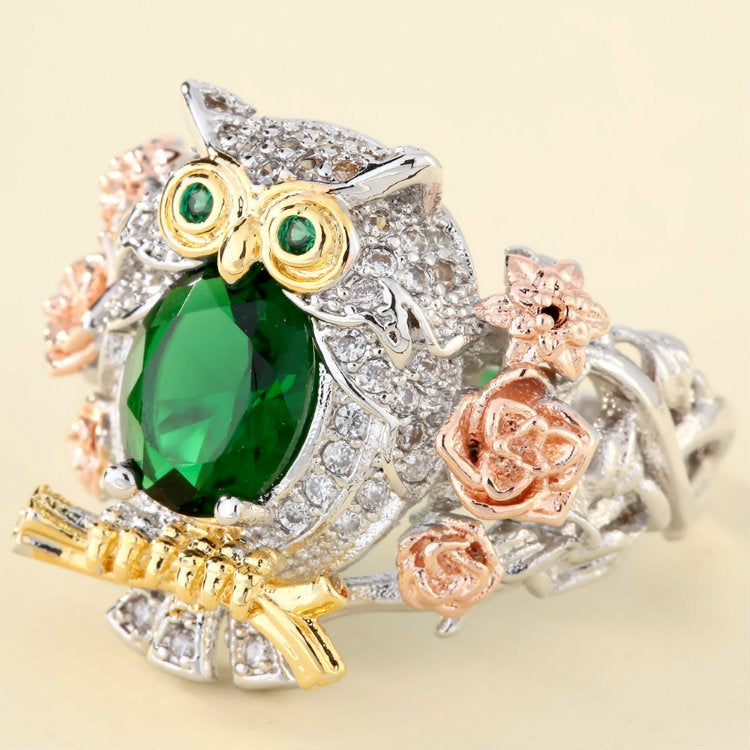 Zircon Owl Ring