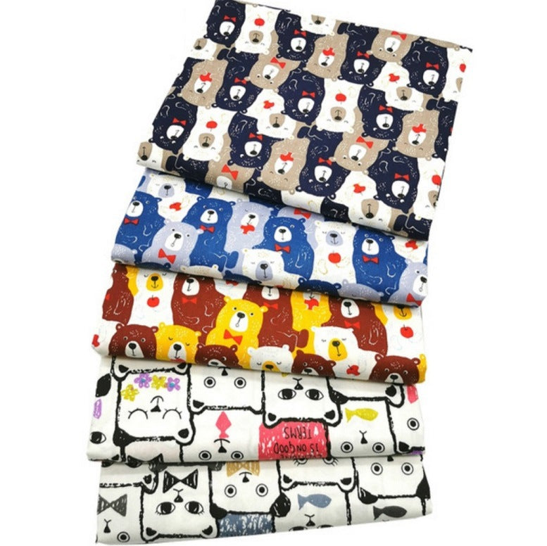 Fashion Cartoon Bear Twill Print Fabric