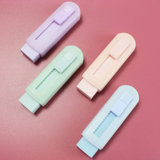 Multifunctional Eraser Macaron Color Pull-Out Eraser