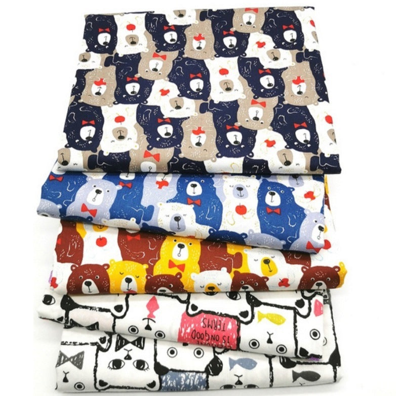 Fashion Cartoon Bear Twill Print Fabric