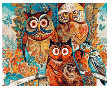 Frameless Pictures DIY Oil Painting By Numbers Paint On Canvas Modern Wall Pictures For Living Room Abstract Oil painting owls