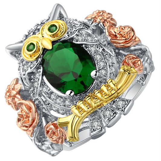 Zircon Owl Ring