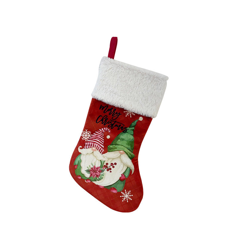 Faceless Elderly Christmas Stockings Ornaments Candy Bag