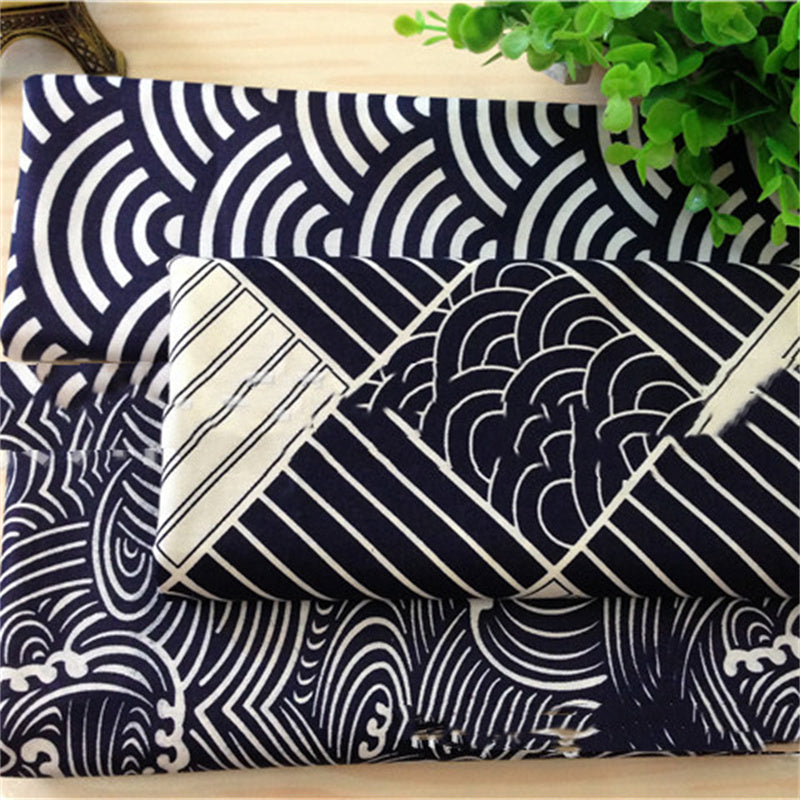 Auspicious Clouds Sea Waves Wave Pattern Cotton Twill Printing Fabric