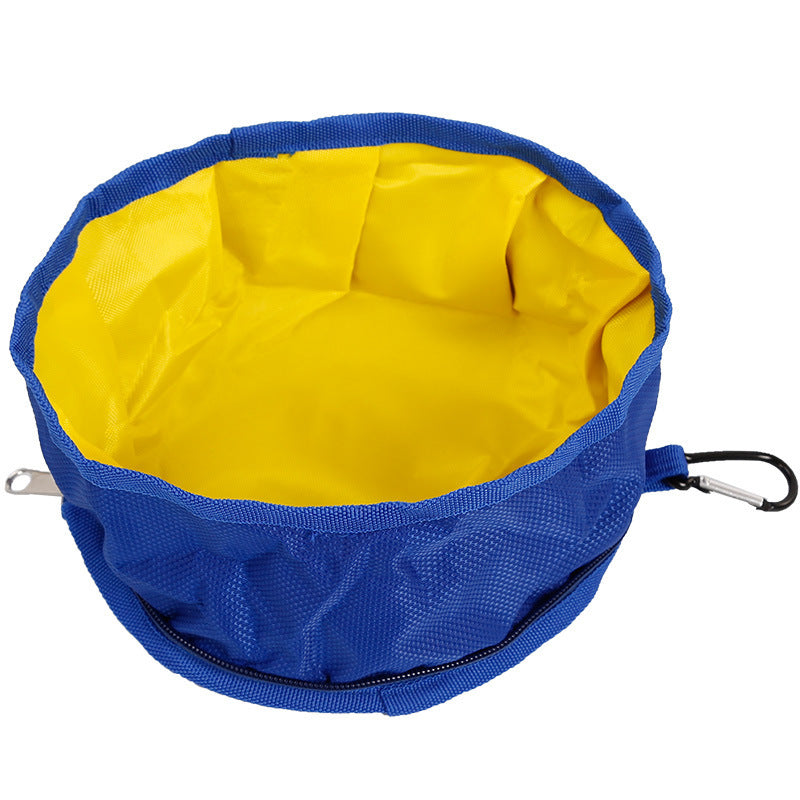 Portable Folding Outdoor Waterproof Oxford Cloth Easy To Clean Dog Bowl