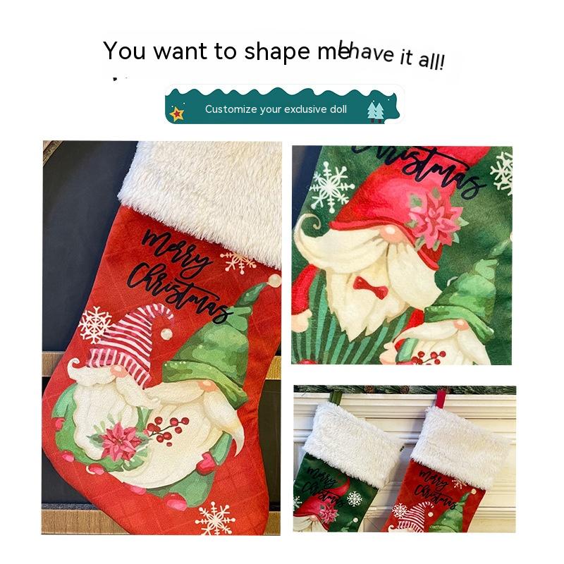 Faceless Elderly Christmas Stockings Ornaments Candy Bag