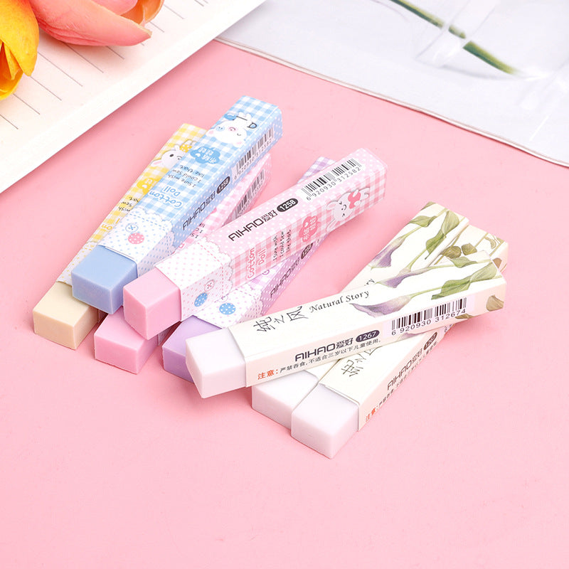 Long Candy Color Wipe Clean Eraser Student School Supplies