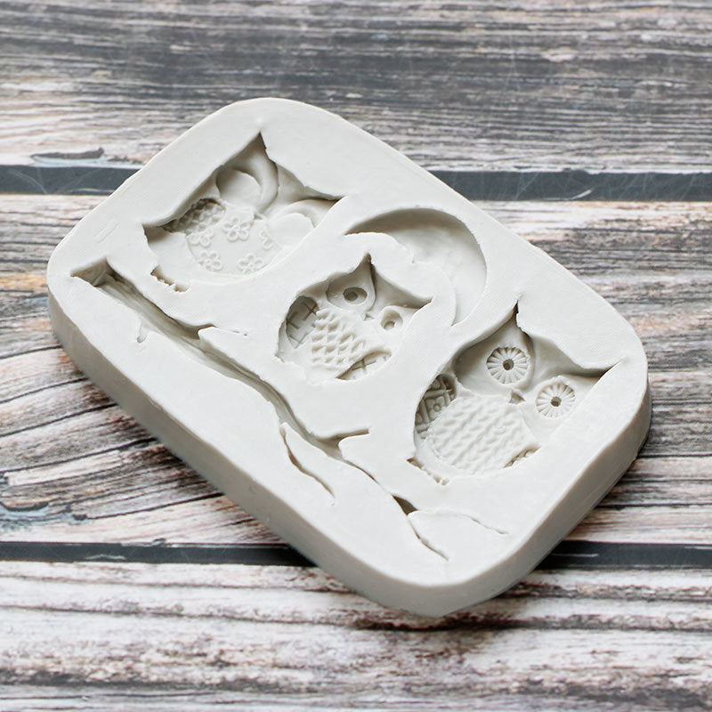 Fondant Cake Three Owls Silicone Mold Decoration Baking Tools